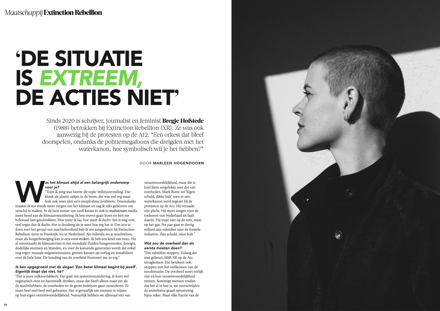 OPZIJ Bregje Hofstede Extinction Rebellion - De Situatie is extreem de acties niet