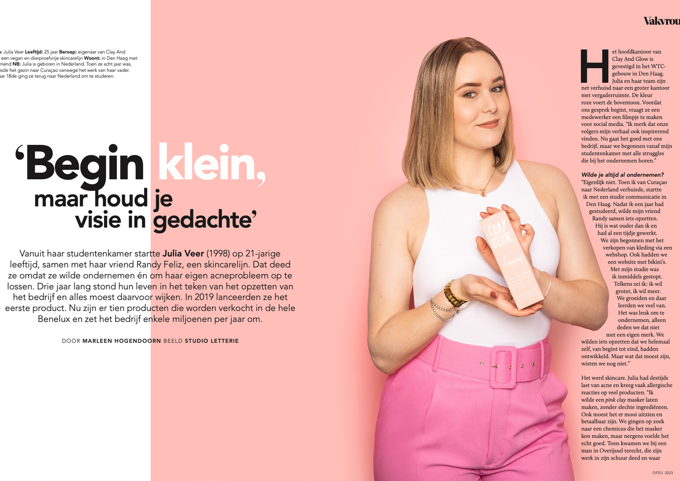 OPZIJ Julia Veer - Begin klein maar houd je visie in gedachte